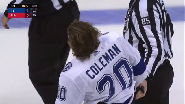 Radko Gudas VS Blake Coleman Fight Tampa Bay Lightning at Florida Panthers смотреть онлайн