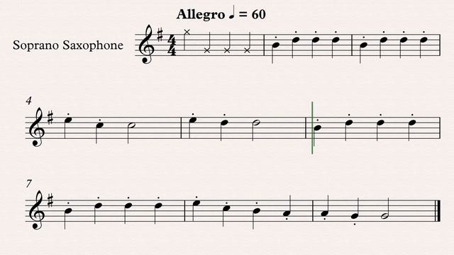 "Веселый музыкант" А.Филиппенко - видеоминусовка для саксофона-сопрано, темп 60 смотреть онлайн