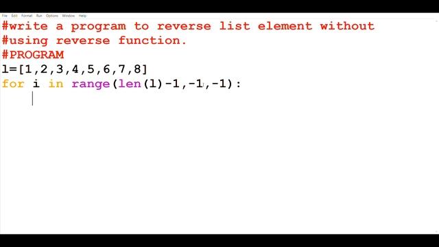 write a program to reverse list element without using reverse function || python programming смотреть онлайн