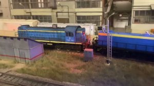 ТЭМ2-1013 и ТЭ1-20 катаются по макету. Ходовой здесь только дед, а внук сам ничего не умеет.