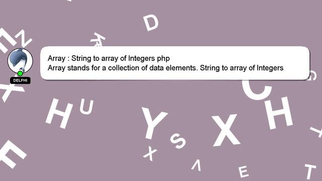 Array : String to array of Integers php смотреть онлайн
