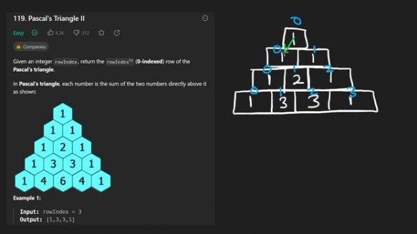 Pascal's Triangle II - Leetcode 119 - Python