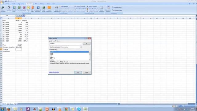 Calculating the average, standard deviation, variance and correlation from series in excel смотреть онлайн