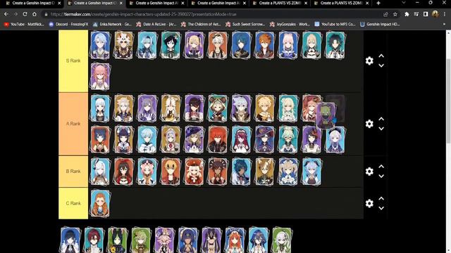 Tier Lists Galore! | Genshin Impact & PvZ GW2 Tier Lists