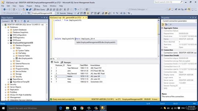 06 DELETE Query Microsoft SQL Server for Beginners to expert смотреть онлайн