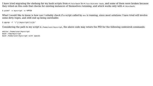 Unix & Linux: See if a script is running when using #!/usr/bin/env смотреть онлайн