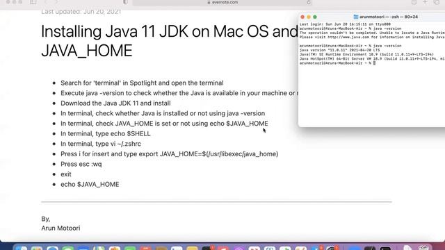 Installing Java 11 JDK in MacOS and Configuring JAVA_HOME смотреть онлайн
