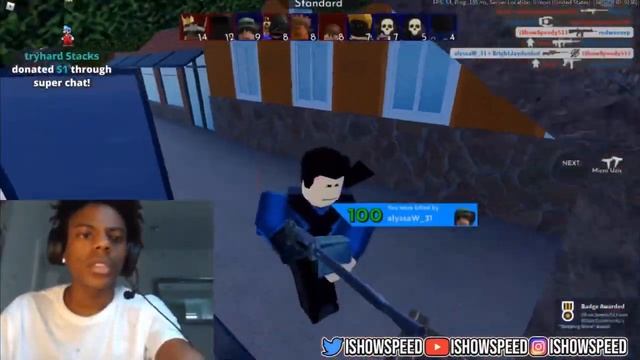 IShowSpeed Plays Arsenal On Roblox смотреть онлайн