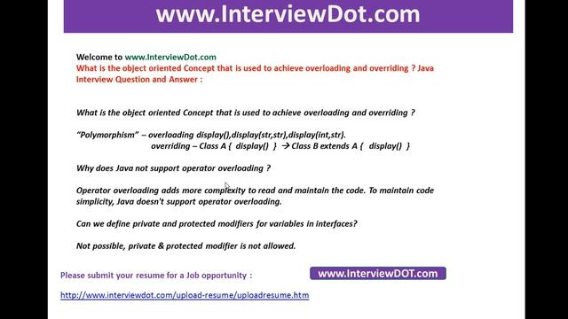 what is the object oriented concept that is used to achieve overloading and overriding job java смотреть онлайн
