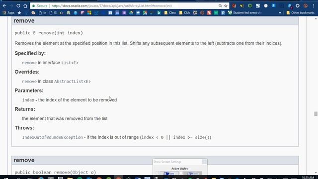 ArrayList remove methods смотреть онлайн