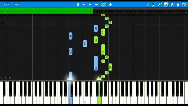 Kansas - Dust in the Wind | Synthesia Piano Tutorial (With fingers hint numbering) смотреть онлайн