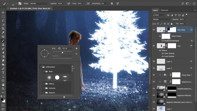 Photoshop Fantasy Glow Christmas Tree - Photo Manipulation Tutorial смотреть онлайн