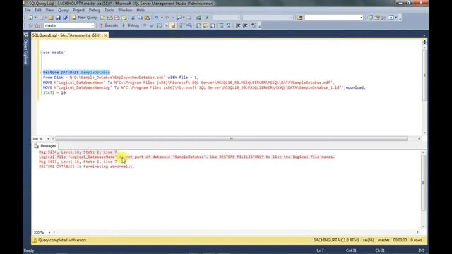 SQL Server Tutorial Part - 5 How to Restore Database Using Query and Designed || SQL Server 2012 смотреть онлайн