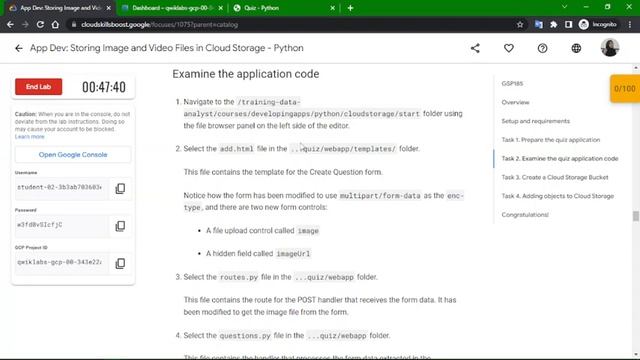 App Dev Storing Image and Video Files in Cloud Storage - Python GSP185 смотреть онлайн