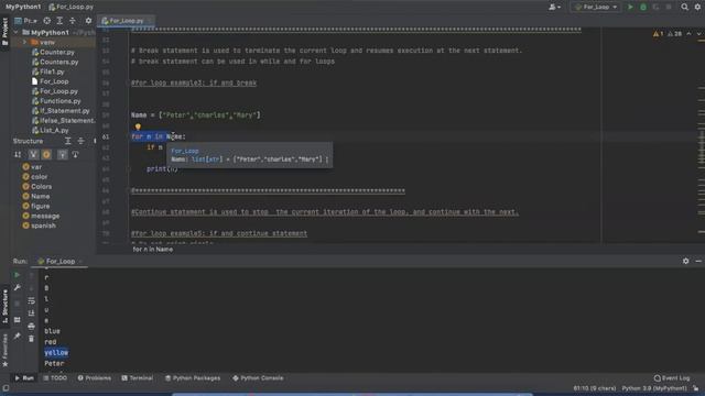 Python: For Loop combined with other statements смотреть онлайн