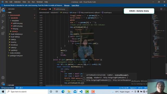 49# CRUD Dalete data ke database MariaDB dengan Node.js смотреть онлайн