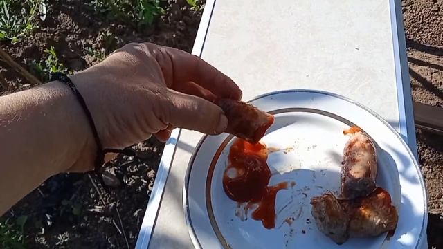 Дачный перекус : рыбка в фольге, шашлык из индейки, купаты барбекю "Йола". смотреть онлайн