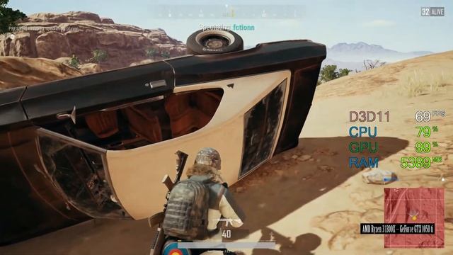 GeForce GTX 1050 ti -- AMD Ryzen 3 1300X -- PUBG FPS Test Miramar Low смотреть онлайн