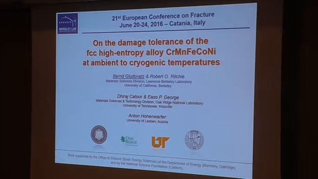 On the damage tolerance of fcc medium and high entropy alloys at ambient to cryogenic temperatures смотреть онлайн