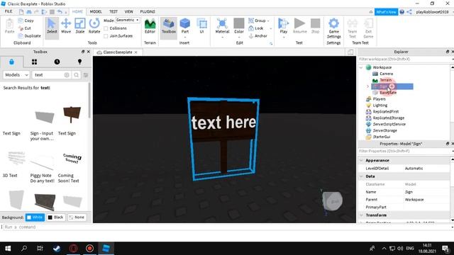 Как писать на табличке в (Roblox Studio) смотреть онлайн