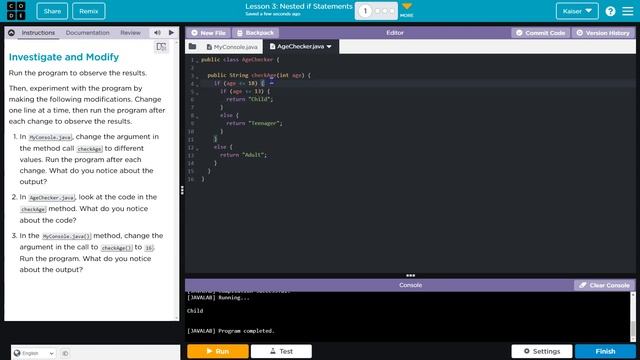 Code.org Lesson 3.1 Nested if Statements | Tutorial with Answers | Unit 4 CSA смотреть онлайн