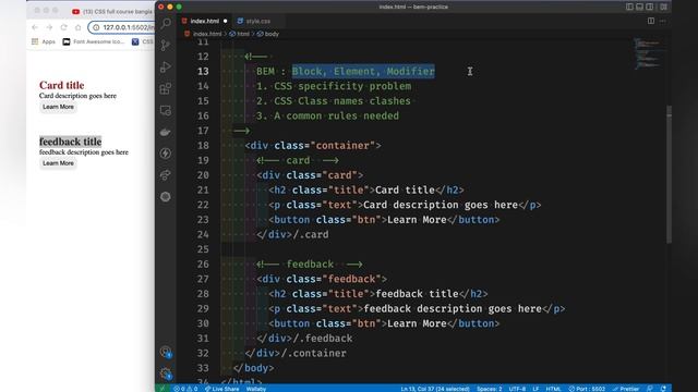 CSS BEM architecture crash course in Bangla смотреть онлайн