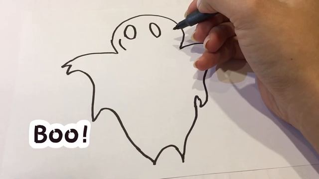 Drawing ghost for Halloween/Рисуем привидение на Хэллоуин/Bolalar uchun oson rasm chizish смотреть онлайн