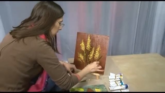 Завершение картины Мимоза.