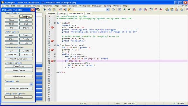 Python Debugging on Windows Using the Zeus IDE смотреть онлайн