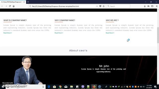 Snapcout free business template 1 made in html ,Css and Bootstrap смотреть онлайн