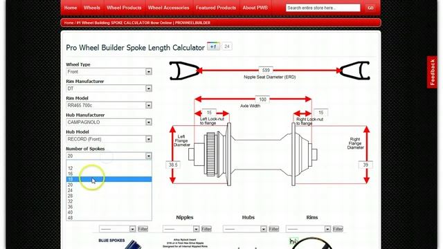Prowheelbuilder Spoke Calculator Tutorial