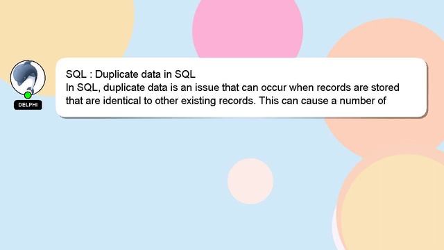 SQL : Duplicate data in SQL смотреть онлайн