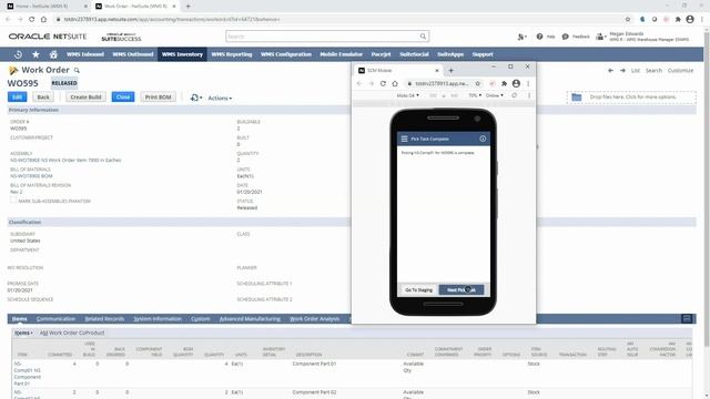 NetSuite WMS: Picking Work Order & Assemblies with a Mobile Device смотреть онлайн
