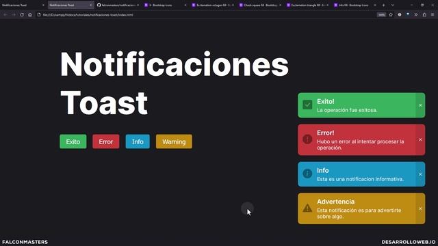 Como hacer un sistema de notificaciones "toast" con animaciones | HTML, CSS y Javascript смотреть онлайн