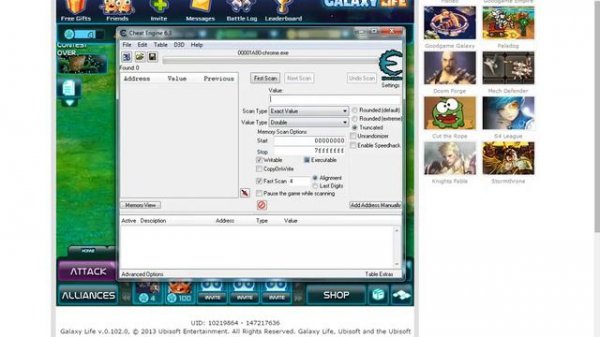 How to hack Galaxy Life Using Cheat Engine 6.3