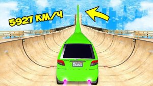 СПУСК БЕЗ ТОРМОЗОВ НА САМОМ ДЛИННОМ ЛИМУЗИНЕ ДЭУ МАТИЗ ПО ТРАМПЛИНУ  ГТА 5 МОДЫ МУРКА