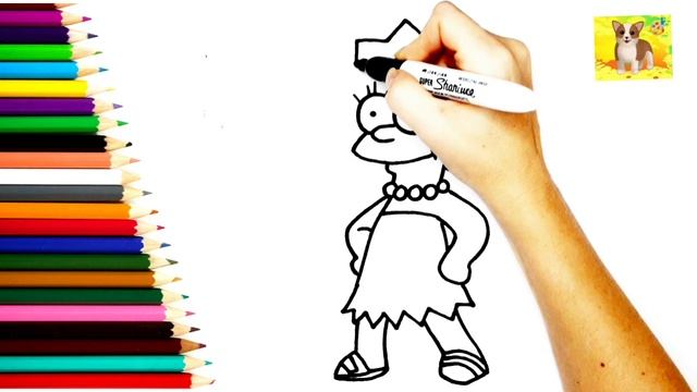 Симпсоны рисунок для детей.Как рисовать Симпсоны.Раскраска Симпсоны смотреть онлайн