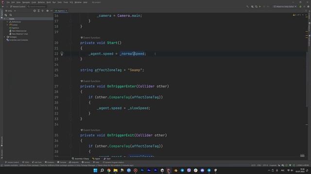 Unity training - Замедление при проходе через болото - 4 смотреть онлайн