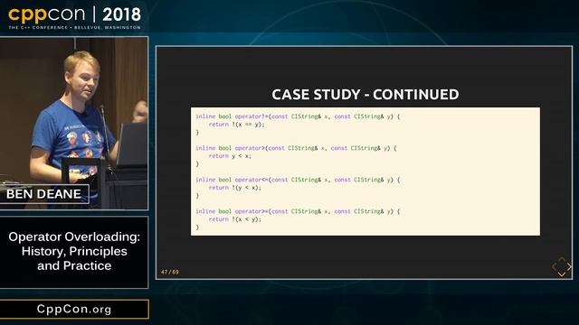 CppCon 2018: Ben Deane “Operator Overloading: History, Principles and Practice” смотреть онлайн