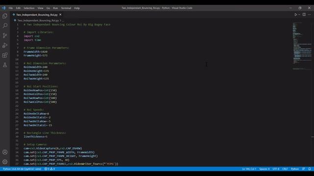 OpenCV Two Bouncing Colour Regions Of Interest смотреть онлайн
