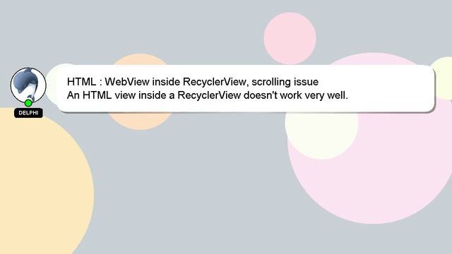 HTML : WebView inside RecyclerView, scrolling issue смотреть онлайн