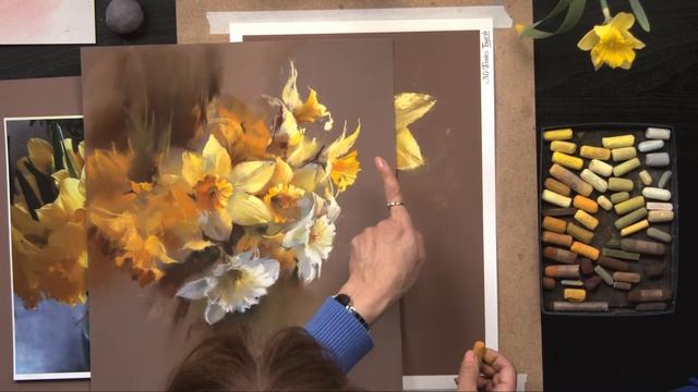 Нарциссы. Рисуем цветы сухой пастелью в эфире с Татьяной Каштальян смотреть онлайн