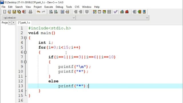 How to Print Star pattern by single for loop in C Language смотреть онлайн