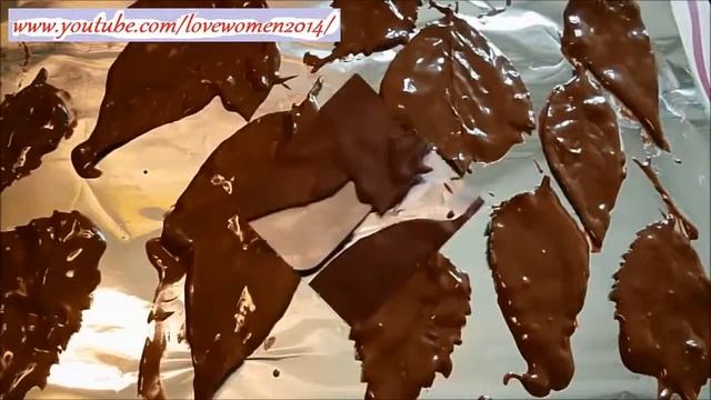 Украшения из шоколада к новому году. Шоколадные листья. Как красиво украсить стол к новому году.. смотреть онлайн