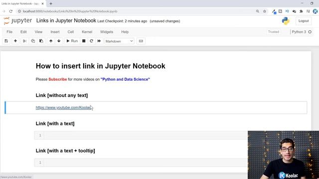 How to Insert Hyperlinks in Jupyter Notebook - Markdown смотреть онлайн