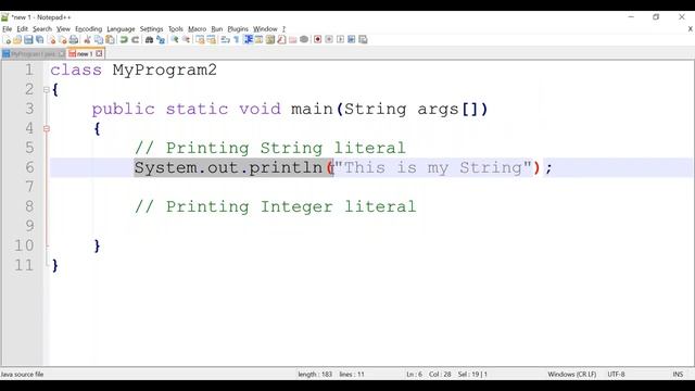 3. Printing different types of Literals смотреть онлайн