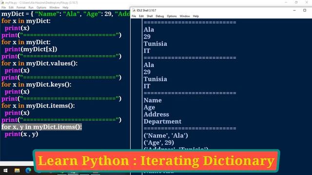 #35 : Learn Python | Dictionary In Python | Dictionary Iterating Using For Loop (Keys,Values,Items) смотреть онлайн