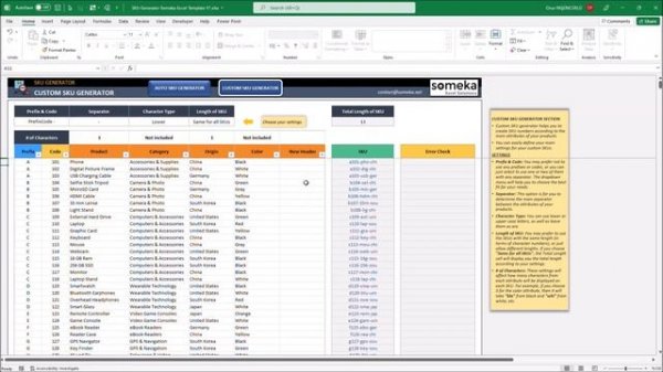 SKU Generator | Create unique codes for your products in Excel!
