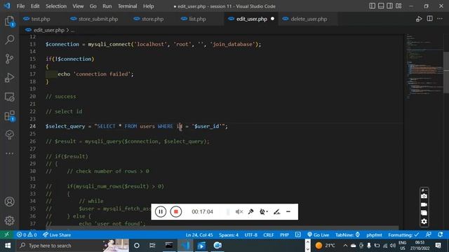 Update row in database using PHP смотреть онлайн