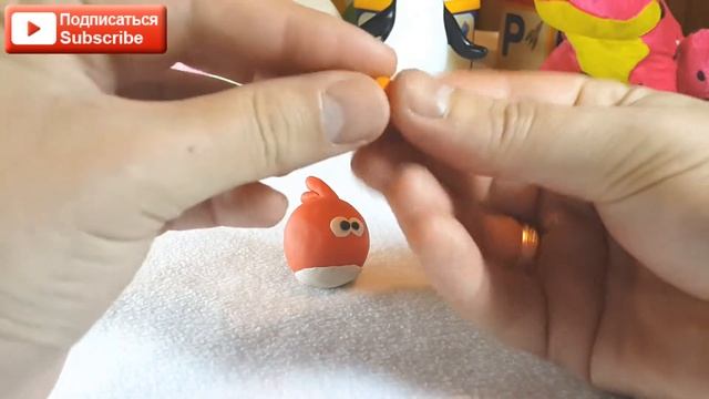 ☆Play Doh Angry Birds (Red), пластилиновая птичка, Kids Toy, лепка для детей.